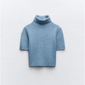 Zara short sleeve ribbed knit sweater